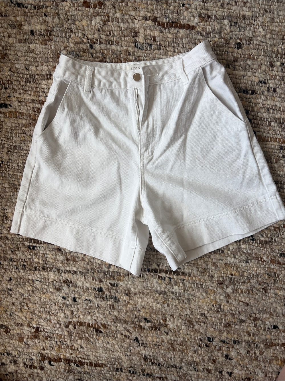 Lovet White High-Rise Casual cotton Bermuda Shorts